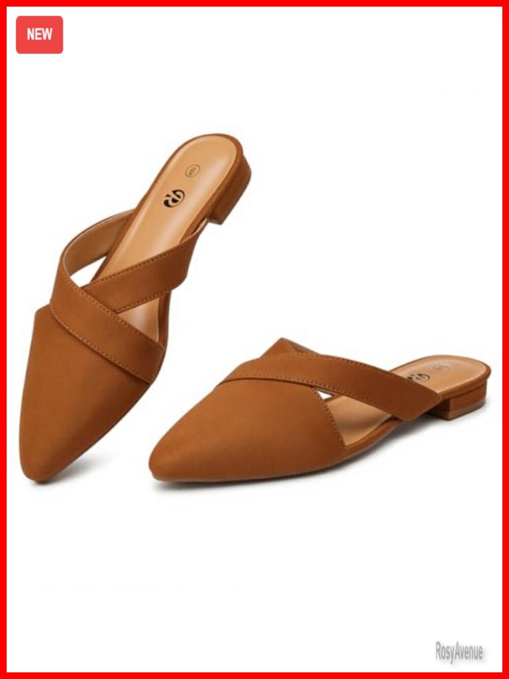 Womens Mules Closed Pointed Toe Flats Backless Loafers Shoes